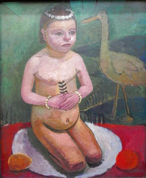 Girl with Stork, 1906 - 1907 - Paula Modersohn-Becker