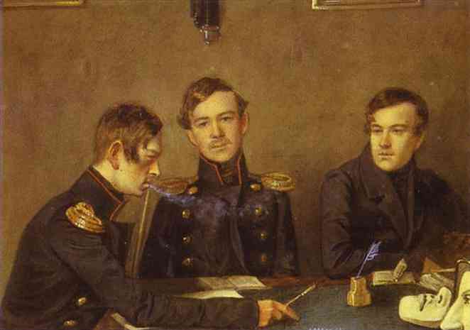 Andrey, Grigoriy and Alexander Druzhinin, c.1840 - Павло Федотов