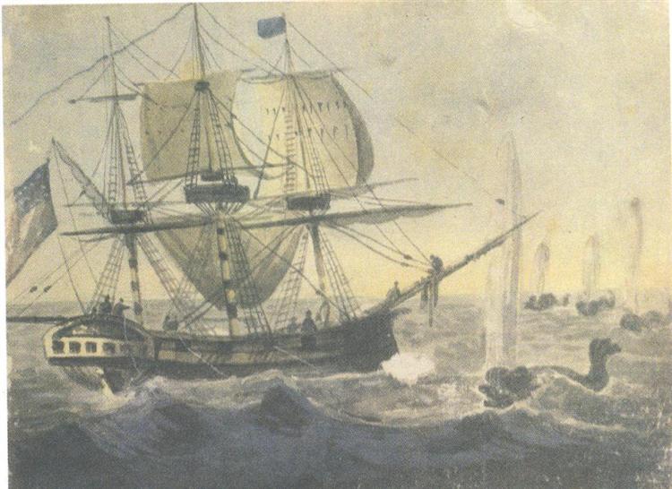 Cod fishing, c.1812 - Павел Свиньин