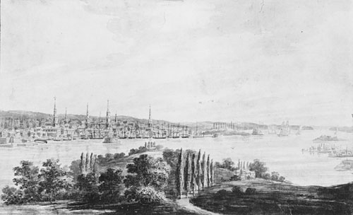 New York City and Harbor from Weehawken, c.1812 - Pavel Svinyin
