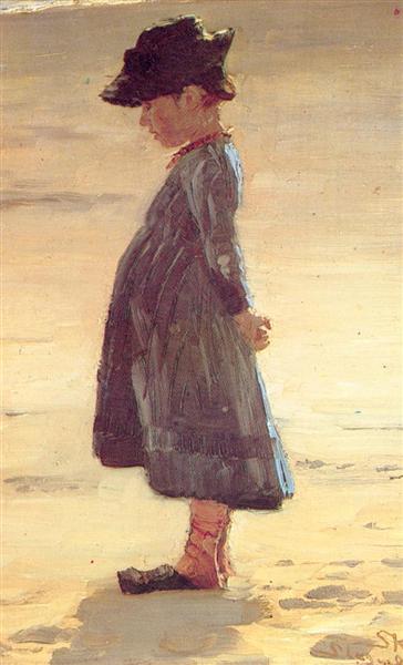Girl on the Beach, 1884 - Педер Северин Крёйер