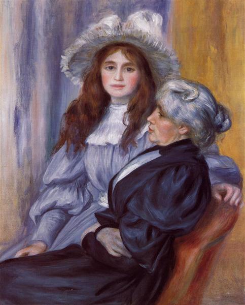 Berthe Morisot and Her Daughter Julie Manet, 1894 - 雷諾瓦