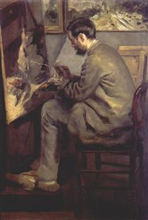 Frédéric Bazille peignant à son chevalet - Auguste Renoir