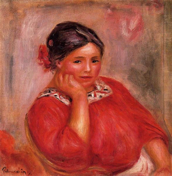 Gabrielle in a Red Blouse, 1896 - Пьер Огюст Ренуар