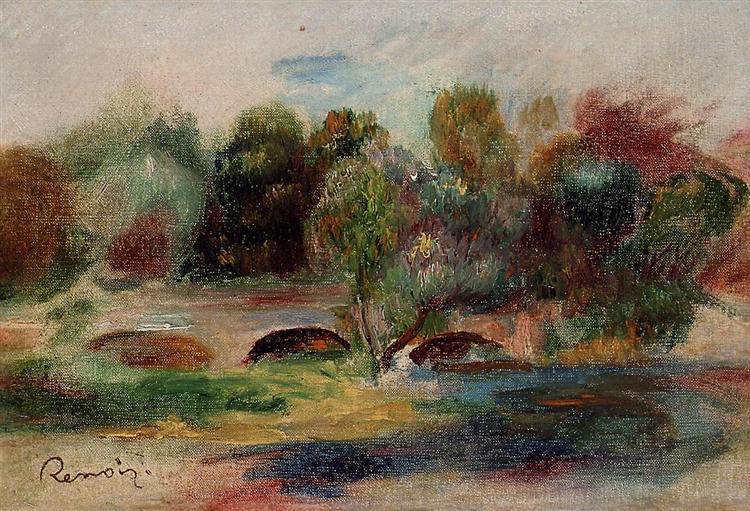 Landscape with Bridge, c.1900 - 雷諾瓦