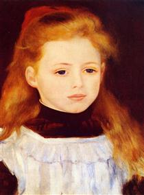Little Girl in a White Apron (Portrait of Lucie Berard) - Auguste Renoir