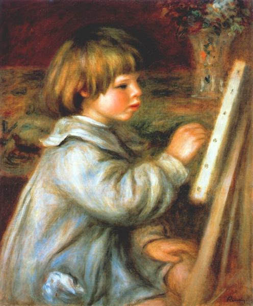 Portrait of Claude Renoir Painting, 1907 - Пьер Огюст Ренуар