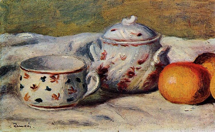 Still Life with Cup and Sugar Bowl, 1904 - 雷諾瓦