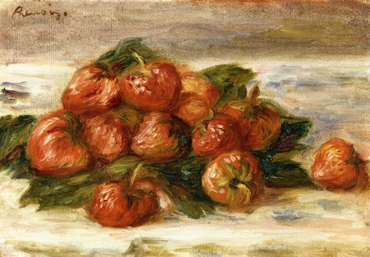 Still life with Strawberries - Пьер Огюст Ренуар