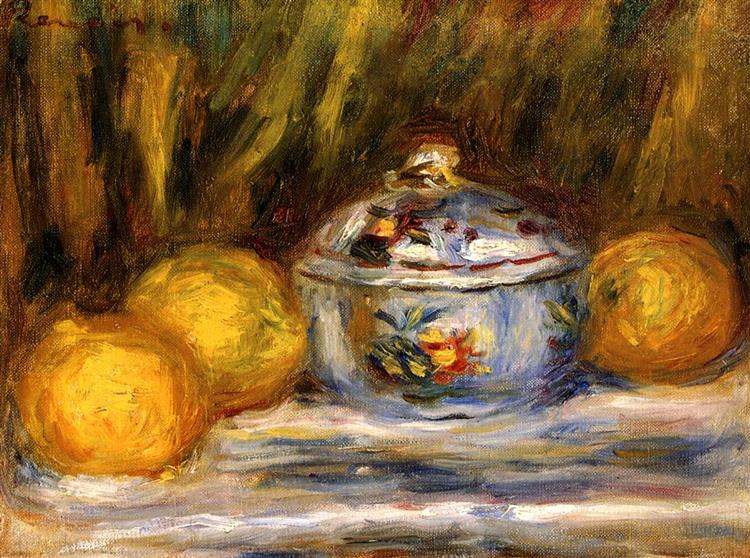 Sugar Bowl and Lemons, c.1915 - 雷諾瓦