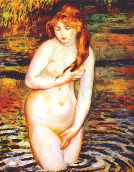 The Bather (After the Bath), 1888 - Pierre-Auguste Renoir