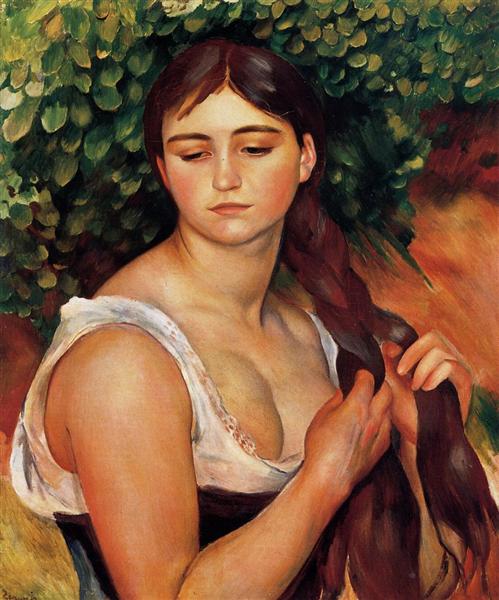 The Braid (Suzanne Valadon), 1884 - 1886 - Пьер Огюст Ренуар