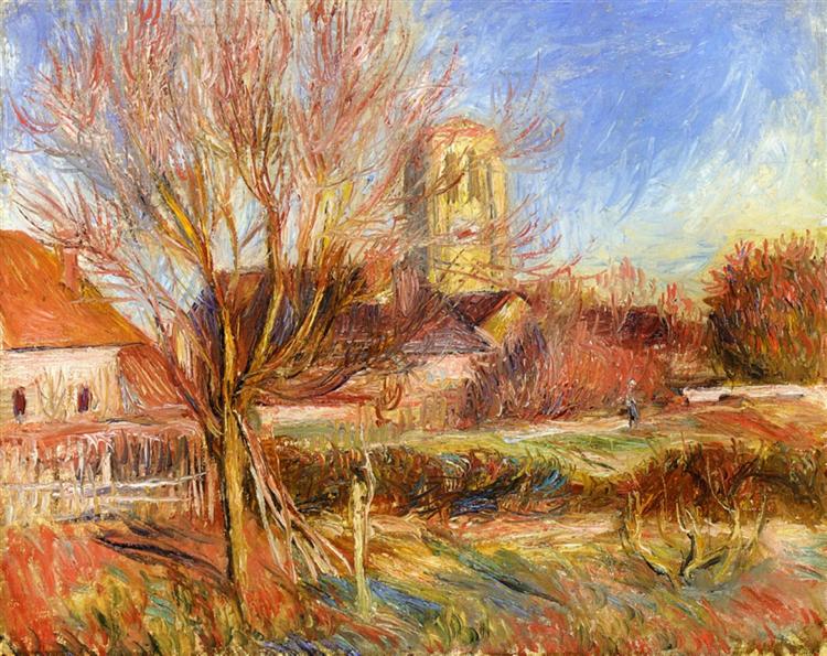 The Church at Essoyes - Pierre-Auguste Renoir