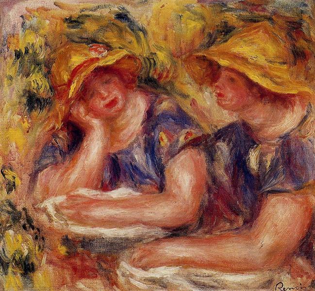 Two Women in Blue Blouses, 1919 - Pierre-Auguste Renoir