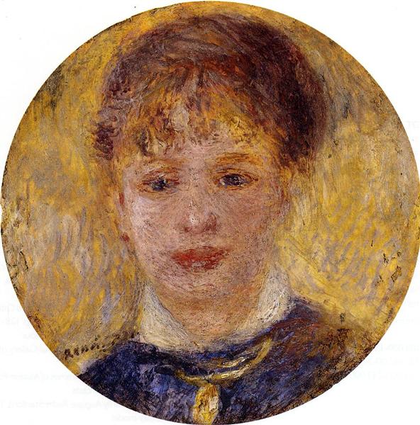 Woman`s Head, c.1877 - Pierre-Auguste Renoir