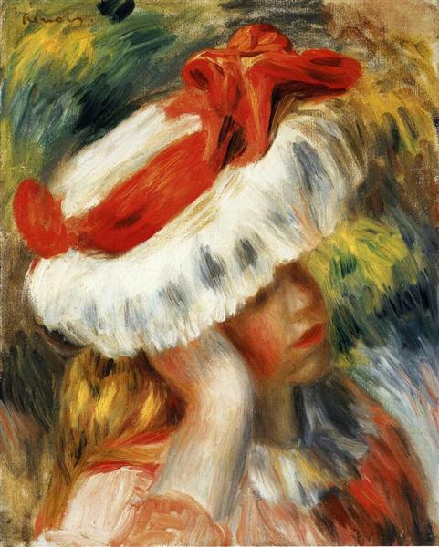 Young Girl with a Hat, c.1895 - Pierre-Auguste Renoir
