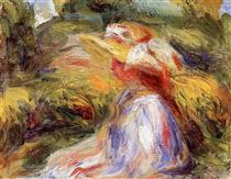 Young Woman in a Hat - Auguste Renoir