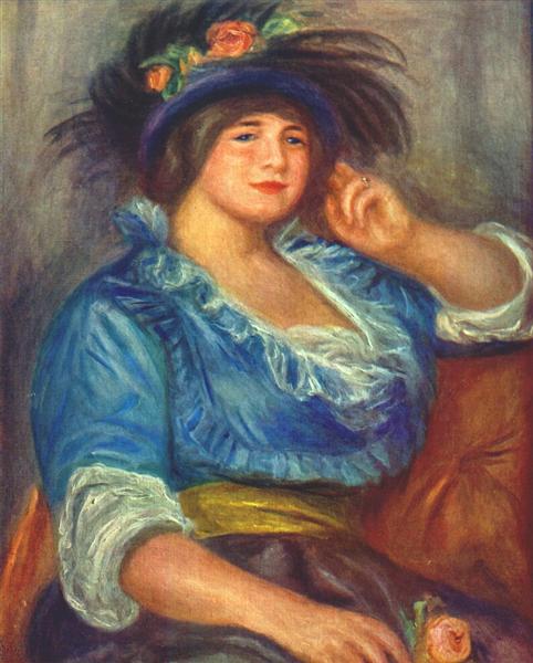 Young woman with a rose in her hat, 1913 - Auguste Renoir