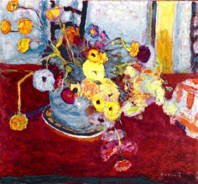 Flowers on a Red Carpet, 1928 - Pierre Bonnard