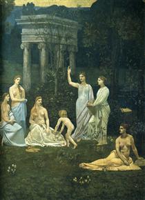 The Sacred Wood Cherished by the Arts and the Muses (detail) - 皮埃爾·皮維·德·夏凡納