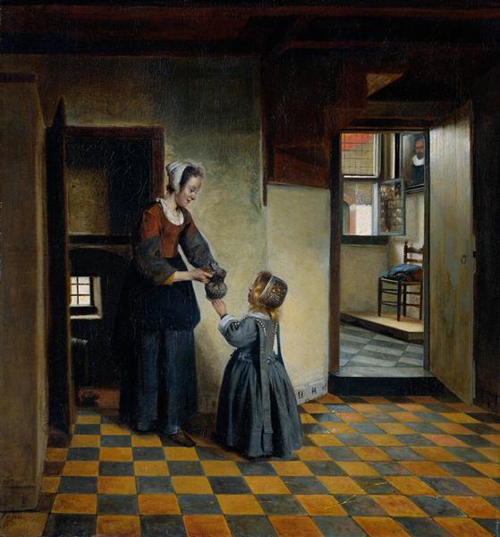 Woman and a Child in a Pantry, c.1658 - 彼得·德·霍赫