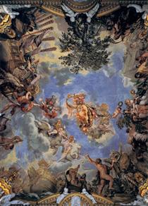 Ceiling Fresco with Medici Coat of Arms - 皮埃特羅·達·科爾托納