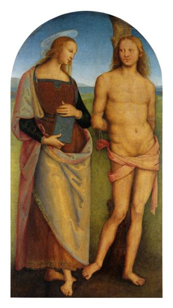 Pala di Sant Agostino (Sant Irene and St. Sebastian), 1512 - 1523 - Pietro Perugino