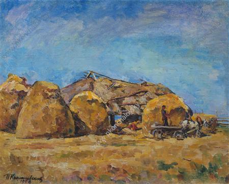 At the barn, 1926 - Pyotr Konchalovsky