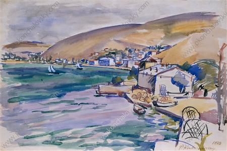 Balaklava. View of the city and the bay., 1929 - Петро Кончаловський