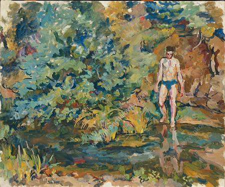 Bathing boy, 1928 - Pyotr Konchalovsky