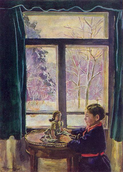 Katya by the window, 1935 - Pjotr Petrowitsch Kontschalowski