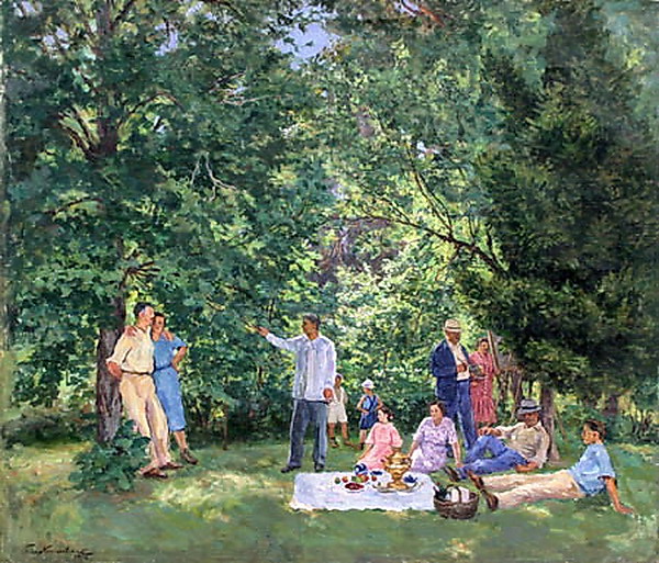 On the lawn, 1954 - Pyotr Konchalovsky