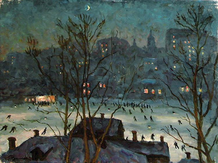 Skating Rink 'Dynamo', 1948 - Петро Кончаловський