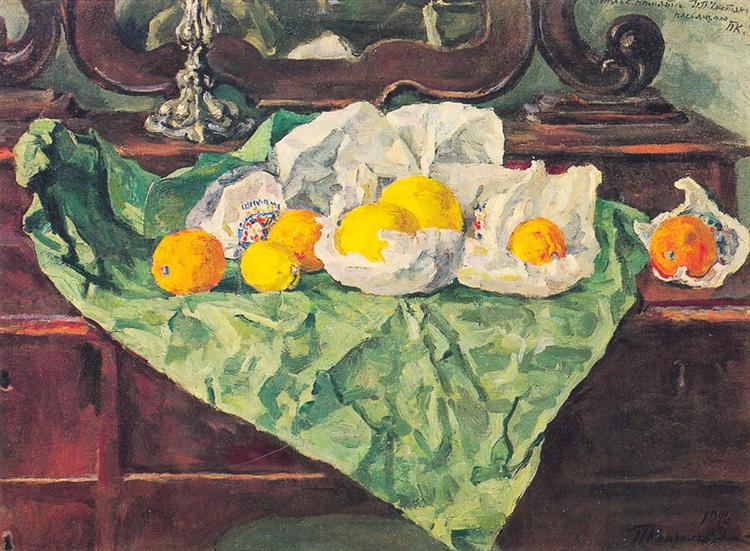 Натюрморт. Апельсины и мятая бумага., 1946 - Пётр Кончаловский