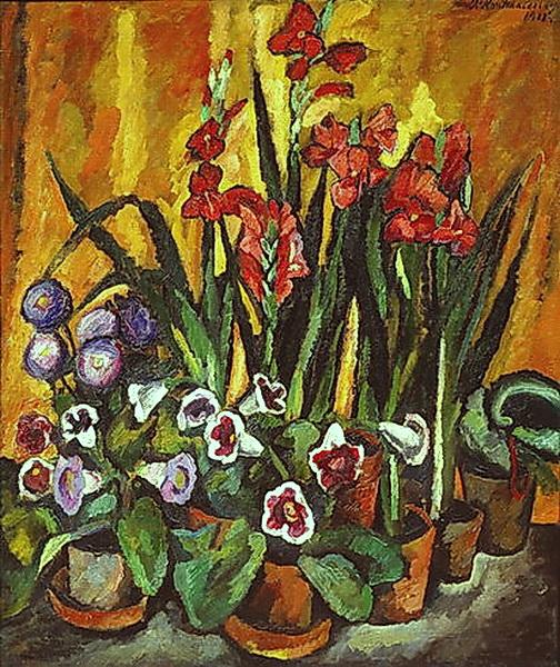 Still life with red gladioli, 1915 - Pyotr Konchalovsky