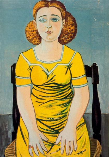 Portrait of seated blonde woman, 1944 - Рафаэль Забалета