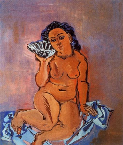 Nude with seashell, 1933 - Рауль Дюфі