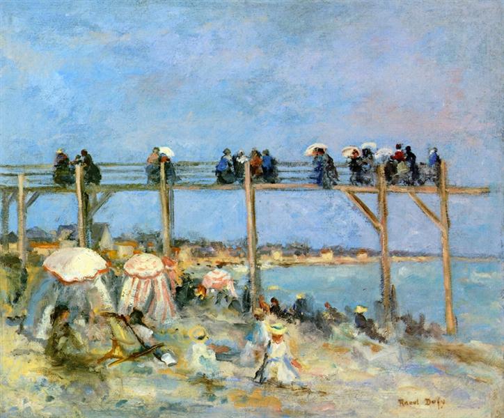 The Beach at Sainte Adresse, 1902 - Рауль Дюфі