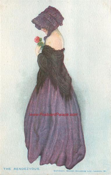 A Girl Holding a Rose, 1916 - Raphael Kirchner