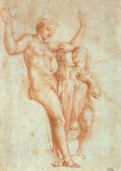 Psyche presenting Venus with water from the Styx, 1517 - Рафаель Санті