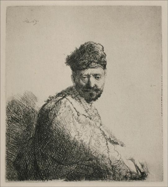 A Man with a Short Beard and Embroidered Cloak, 1631 - Rembrandt