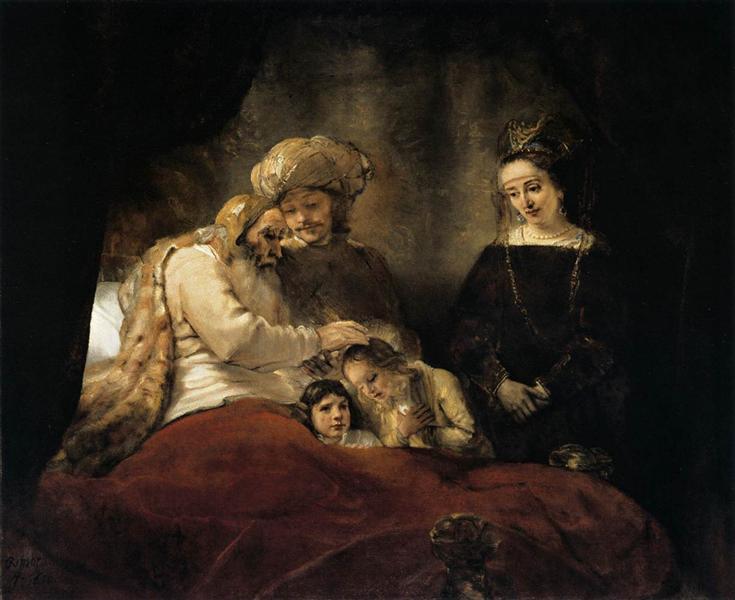 La Bénédiction des fils du Joseph par Jacob, 1656 - Rembrandt