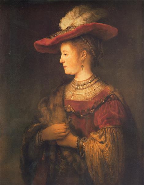 Portrait of Saskia van Uylenburgh, c.1634 - Рембрандт