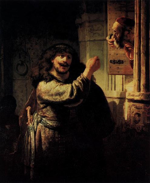 Samson Accusing His Father in Law, c.1635 - Рембрандт