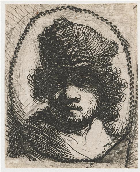 Автопортрет, c.1629 - Рембрандт
