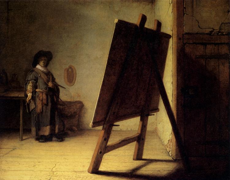 The Artist In His Studio, c.1628 - Рембрандт