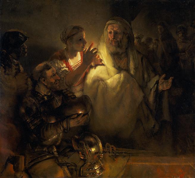 The denial of Peter, 1660 - Rembrandt van Rijn