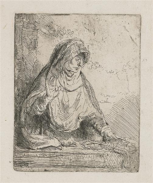 The Virgin with the instruments of the passion, 1652 - Rembrandt van Rijn
