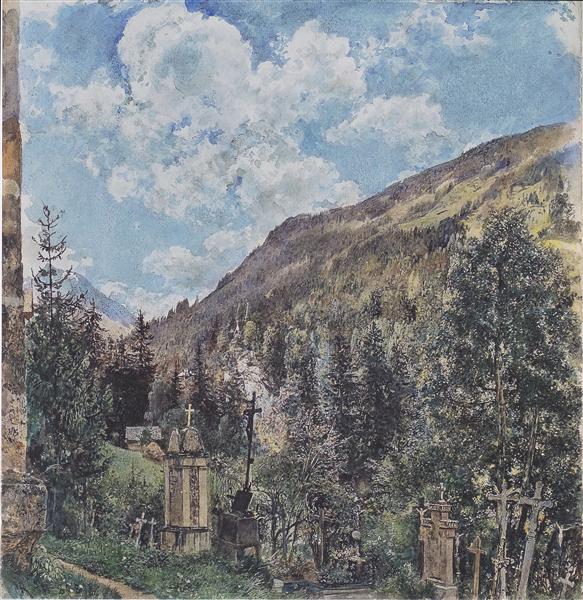 The cemetery in Gastein, 1898 - Rudolf von Alt