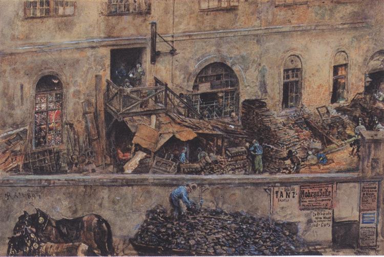 The iron foundry in Kitschelt Skodagasse in Vienna, 1894 - Рудольф фон Альт